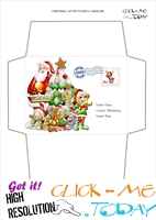 Free envelope to Santa print out - tree and elf with address 16
